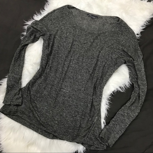 Vince Sweaters - Vince lightweight linen knit sweater charcoal
